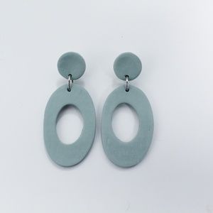 ELLIE | Handmade Clay Earrings | Sea Foam Green